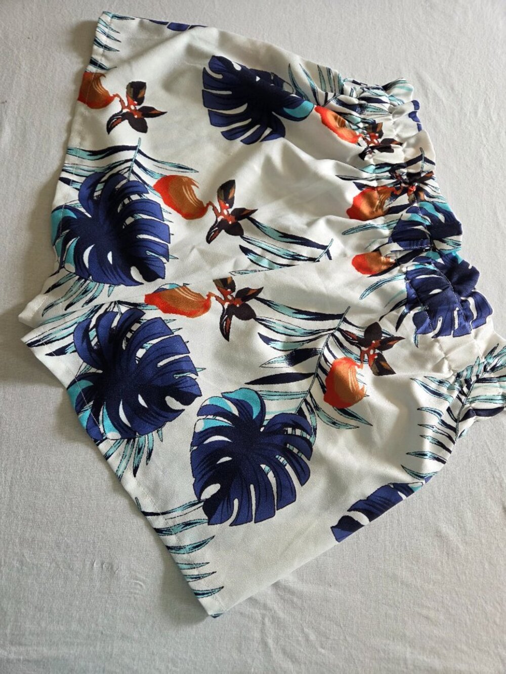 SHEIN White Tropical Montera Print High Waist Paperbag Shorts - Picture 7 of 10